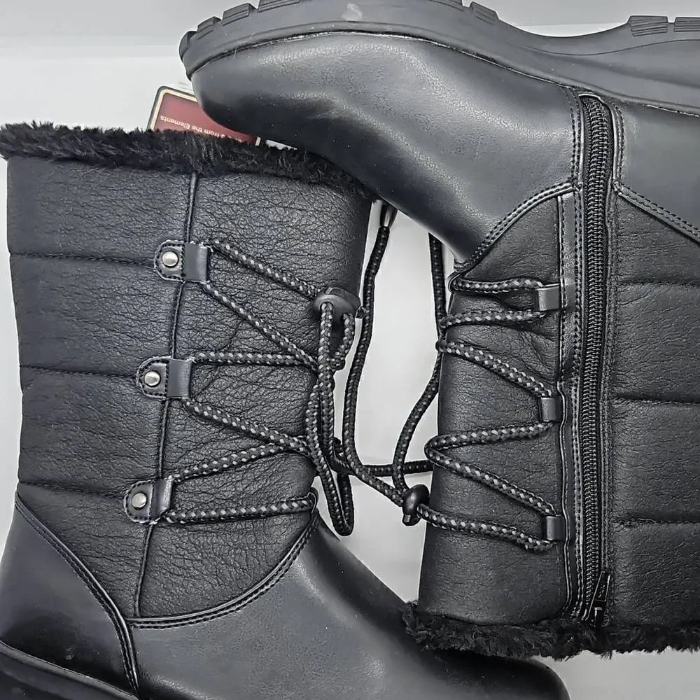 Bass Cleopatra Weatherproof Fur Lined Winter Boots Womens 6.5 NWT